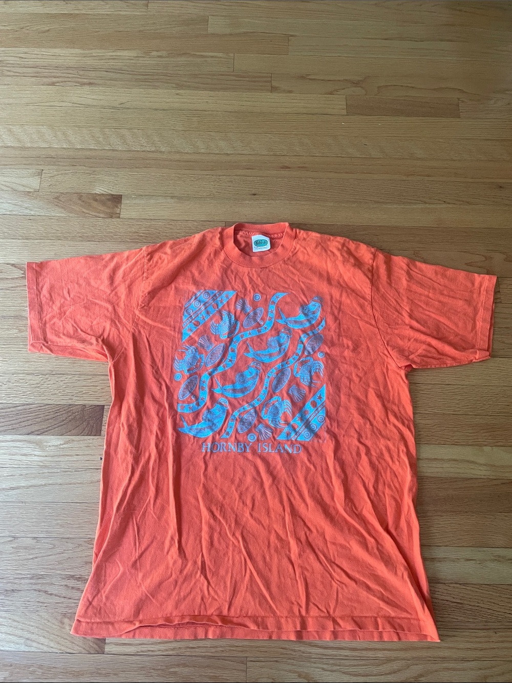 VTG single stitch t-shirt Orange Graphic Tee made in Canada Men's XL